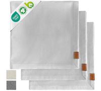Miqio® Design Cotton Tea Towels, Hand Towels, Dry Towels - 100% Organic Cotton (70 x 45 cm) - Drying Towels Set of 3 - GOTS, BCI and Ökotex Certified - Light Grey