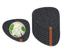 Miqio® Design Felt Coasters Round or Square for Glasses, Sustainable Oekotex Glass Coasters Made of Felt, 10 Coasters for Drinks, Candles, Cups, Bar, Glass, Table Decoration for Christmas