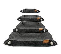 MIQIO® Design Premium Felt Bowls with Press Studs - 3 + 1 Set - Square Felt Storage Basket for Letters, Keys, Smartphone - Foldable Utensilo Bowl - Dark Grey