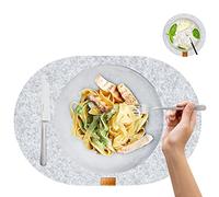 MIQIO® Felt Place Mats Oval - Sustainable Premium Place Mats Set of 12 | Ökotex Certified Unharmful | made from 100% recycled PET Bottles | 44 x 29cm | Washable