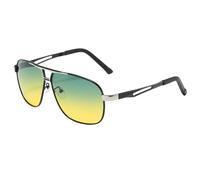 MiqiZWQ Men's sunglasses Night Vision Polarized Photochromic Sunglasses Men'S Driving Glasses For Day And Night Dual-Use-Black Silver-C-A