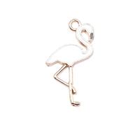 MIQNEEIDEIP 10pcs 25.5x13mm 4 Colors Flamingo Charrms Pendant For DIY Jewelry Making Handmade Jewelry Craft Findings