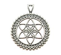 MIQNEEIDEIP 4pcs 43x35mm Antique Silver Color The Flower Of Life The Seed Of Life Charrms Pendant For DIY Jewelry Making
