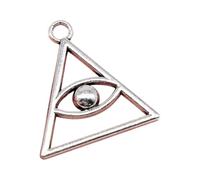 MIQNEEIDEIP 5Pcs Charrms Death Eye 28x26mm Antique Bronze Silver Color Pendants Making DIY Handmade Jewelry