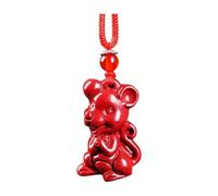 MIQNEEIDEIP Natural Red Cinnabar Zodiac Pendant Necklace Gifts For Women Fashion Jewelry Charrm Amulet Gemstone Men Carved Stone Talismans