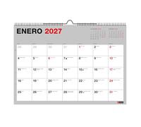 Miquelrius - 18 Month Calendar 2026 2027 Basic, A3 Wall Calendar (42 x 29.7 cm), with Writing Space, Double Spiral for Hanging, Spanish