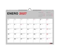 Miquelrius - 18 Month Calendar 2026 2027 Basic, A4 Wall Calendar (29.7 cm x 21 cm), with note space, double spiral for hanging, Spanish