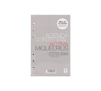 Miquelrius - 2024 Comprehensive Annual Diary Refill, Day Page, Active Size 117 x 182 mm, Spanish, Portuguese and English