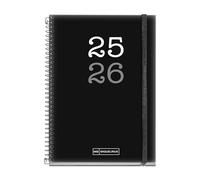 Miquelrius - 2025 2026 School Diary, 12 Month Planning: September to August, Size 117 x 174 mm, Day Page, Opaque Polypropylene Cover, Elastic Closure, Spanish-English