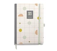 Miquelrius - 2025 Diary, Yearly Diary 155 x 213 mm, Day Page Agenda, Laminated Cardboard Cover, Spiral, Elastic Closure, Paper 80 g/m², Spanish, English and Portuguese, Silvia, MR22274
