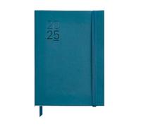 Miquelrius - 2025 Diary, Yearly Diary 155 x 213 mm, Day Page, Flexible Cover with Stitched Leather, 80 g/m² Paper, Catalan, English and Portuguese, Blue
