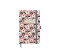 Miquelrius - 2025 Diary, Yearly Diary 90 x 140 mm, Day Page Agenda, Laminated Cardboard Cover, Spiral, Elastic Closure, Paper 80 g/m², Catalan, English and Portuguese, Bloom