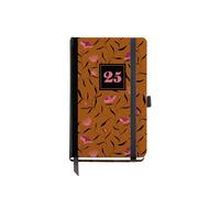Miquelrius - 2025 Diary, Yearly Diary 90 x 140 mm, Day Page Agenda, Laminated Cardboard Cover, Spiral, Elastic Closure, Paper 80 g/m², Spanish, English and Portuguese, Autumn