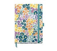 Miquelrius - 2026 Day Per Page Diary, Easy to Carry (122 x 168 mm), Daily Planning, Hard Cardboard Cover, Spiral, Elastic Closure, Paper 80 g/m², ES-EN-PT, Flowers
