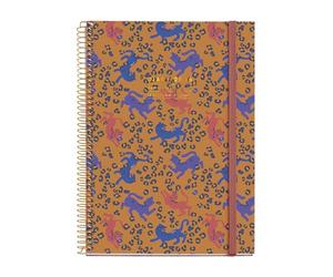 Miquelrius - 2026 Day Per Page Diary, Similar A5+ (155 x 213 mm), Daily Planning, Hard Cardboard Cover, Spiral, Elastic Closure, Paper 80 g/m², ES-EN-PT, Leopard