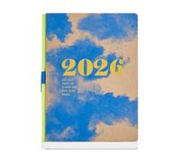 Miquelrius - 2026 Day Per Page Diary, Similar A5+ (155 x 213 mm), Daily Planning, Natural Kraft Cover with Screen Printing, Craft Binding, Ivory Paper 100g/m², ES-EN-PT, Clouds