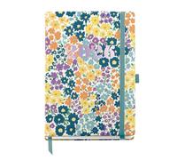 Miquelrius - 2026 Day to Page Diary, Similar A5+ (155 x 213 mm), Daily Planning, Hard Cardboard Cover, Spiral, Elastic Closure, Paper 80 g/m², CAT-EN-PT, Flowers