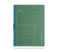 Miquelrius - 2026 Day to Page Diary, Similar A5+ (155 x 213 mm), Daily Planning, Stitched Cover Kraft Cardboard with Stamping, Ivory Paper 100 g/m² FSC, Pen Holder, ES-EN-PT, Green