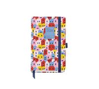 Miquelrius - 2026 Day to Page Diary, Small Format (90 x 140 mm), Daily Planning, Hard Cardboard Cover, Spiral, Elastic Closure, Paper 80 g/m², CAT-EN-PT, Houses