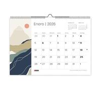 Miquelrius - 2026 Wall Calendar, A3 Yearly Organizer: 420 x 296 mm, with Note, Double Spiral Binding, 12 Month Planner, Spanish, Mountains