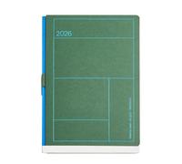 Miquelrius - 2026 Week to View Diary, Similar A5+ (155 x 213 mm), Weekly Planning, Cover Stitched Kraft Cardboard with Stamping, Ivory Paper 100 g/m² FSC, Pen Holder, ES-EN-PT, Green