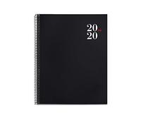 Miquelrius 25325 - Agenda 2020, Week View Vertical (210 x 270 mm), Tabletop, City Black, Catalan