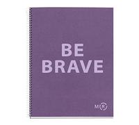 Miquelrius - A4 Be Eco notebook, 80 micro-perforated sheets of 90 g/m², 5 mm grid notebook, 1 colour band, 4 holes, recycled cover, amethyst violet
