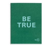Miquelrius - A4 Be Eco notebook, 80 micro-perforated sheets of 90 g/m², 5 mm grid notebook, 1 colour band, 4 holes, recycled cover, emerald green