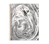 Miquelrius - A4 Notebook, 4 Colour Stripes, 5 x 5 mm, 120 Sheets of 70 g/m², Spiral, Squared Notebook, Black or White Collection, Marble