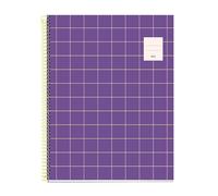 Miquelrius - A4 notebook, 5 mm grid, hardcover notebook, A4 notebook with 100 micro-perforated sheets, A4 notebook with 4 colours to organize, Extra Opaque paper 70 g/m², 4 holes for filing