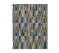 Miquelrius - A4 notebook, 5 x 5 mm squared notebook, 100% recycled paper notebook 80 g/m², recycled notebook with 80 sheets of a colour, spiral, squared notebook, Eco Rhombus
