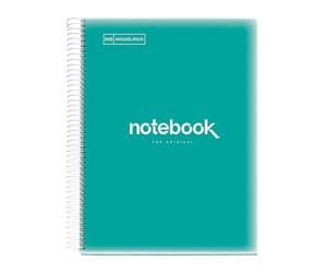 Miquelrius - A4 Notebook Emotions, 160 Sheets 90 g/m², 5 x 5 mm Square, 8 Coloured Stripes, Microperforated Spiral, Polypropylene Cover, 4 Drills, Turquoise
