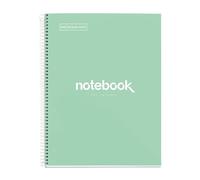 Miquelrius - A4 Notebook Emotions, 80 Sheets 90 g/m², Dotted Ruled (Dots), 1 Colour Strip, Microperforated Spiral, Extra Rigid Cover, 4 Drills, Mint Green