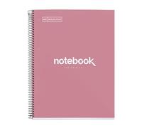 Miquelrius A4 Notebook Emotions 80 Sheets of 90 g/m² 5 mm Squared 1 Colour Stripe, Microperforated Spiral, Extra Rigid Cover, 4 Drills, Dust Pink