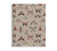 Miquelrius - A4 Notebook, Horizontal Ruled 7 mm, 80 g/m² Recycled Paper, 80 Sheets of one Colour, Recycled Notebook, Spiral, Lined Notebook, Eco Butterflies