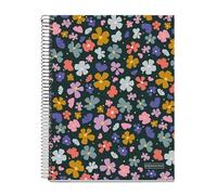 Miquelrius A4 Notebook Ruled 7 mm Hardcover Notebook A4 120 Sheets Micro-Perforated Notebook A4 with 4 Colours for Organizing Extra Opaque Paper 70gsm 4 Holes for Filing