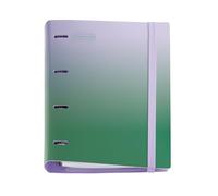 Miquelrius - A4 polyfoam Plastic Ring Binder, Carpebloc with a Refill 100 Squared Sheets + 4 dividers + 1 Polypropylene Envelope, 4 Ring Binder, Rubber Closure, Lavender & Green