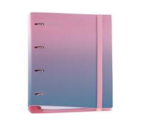 Miquelrius - A4 polyfoam Plastic Ring Binder, Carpebloc with a Refill of 100 Squared Sheets + 4 dividers + 1 Polypropylene Envelope, 4 Ring Binder, Rubber Closure, Pink & Blue