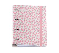Miquelrius - A4 polyfoam Plastic Ring Binder, Carpebloc with a Refill of 100 Squared Sheets + 4 dividers + 1 Polypropylene Envelope, 4 Ring Binder, Rubber Closure, Pink