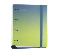 Miquelrius - A4 polyfoam Plastic Ring Binder, Carpebloc with a Refill of 100 Squared Sheets + 4 dividers + 1 Polypropylene Envelope, 4 Ring Binder, Rubber Closure, Blue & Lemon