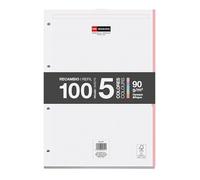 Miquelrius - A4 Refill Pad with Dots, 100 Sheets of 90gsm in 5 Pastel Colours, Standard Punched for Ring Binder, School Supplies