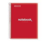 Miquelrius A4 Spiral Notebook, Plastic Cover A4 red
