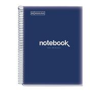 Miquelrius - A4 Squared Notebook, 160 Sheets 8 Colours, Navy Blue