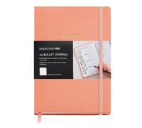 Miquelrius A5 Faux Leather Bullet Journal Peach with 96 Dotted Sheets