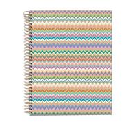 Miquelrius - A5 notebook (148 x 210 mm), 100 dotted sheets of 70 g/m², rigid cardboard cover, 4 coloured bands, spiral, 2 holes, dotted notebook, pretty stationery, Zigzag
