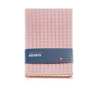 Miquelrius - A5 notebook (148 x 210 mm), white dotted interior, 80 sheets of 100 g/m², cardboard cover lined with velvet effect, copper-tinted cut, Midnight Secrets collection, Pink