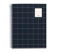 Miquelrius - A5 notebook, 5 mm grid, hardcover notebook, A5 notebook with 100 micro-perforated sheets, A5 notebook with 4 colours to organize, Extra Opaque paper 70 g/m², 2 holes for filing