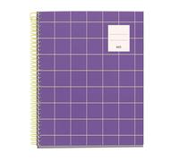 Miquelrius - A5 notebook, 5 mm grid, hardcover notebook, A5 notebook with 100 micro-perforated sheets, A5 notebook with 4 colours to organize, Extra Opaque paper 70 g/m², 2 holes for filing