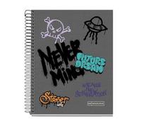 Miquelrius - A5 notebook, 5 mm grid, hardcover notebook, A5 notebook with 120 micro-perforated sheets, A5 notebook with 4 colours to organize, Extra Opaque paper 70 g/m², 2 holes for filing