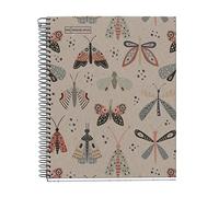 Miquelrius - A5 notebook, Horizontal ruled 7 mm, 80 g/m² recycled paper, 80 sheets of one colour, Recycled notebook, Spiral, Lined notebook, Eco Butterflies